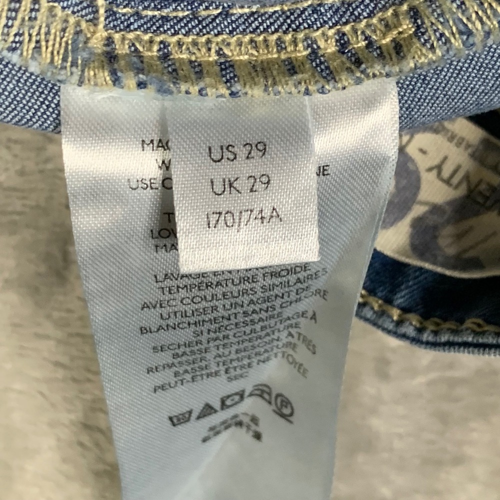 We The Free Just Float On Flare Jeans Blue Denim Bell Bottom 29 Hemmed 27"x32.5" - Picture 9 of 14